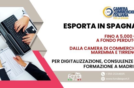 Supporto finanziario alle imprese locali toscane: ottieni fino a 5.000 € con il finanziamento a fondo perduto per Digitalizzazione, Consulenze e Formazione in Spagna