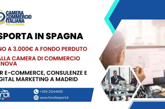 Finanziamento a fondo perduto di 3.000 € alle imprese genovesi per E-commerce, Digital Marketing e Consulenze in Spagna