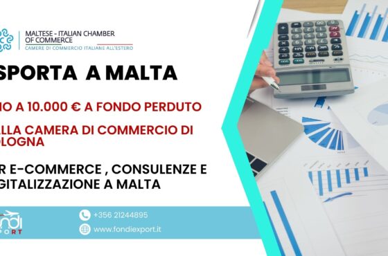 Un finanziamento a fondo perduto sotto forma di voucher di 10.000 € è concesso alle imprese bolognesi per Digitalizzazione, E-commerce e consulenze a Malta
