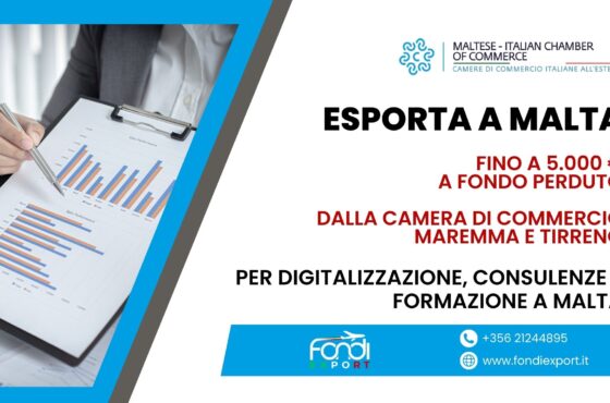 Opportunità di finanziamento all’avanguardia: finanziamento a fondo perduto fino a 5.000 € per l’evoluzione delle imprese toscane e le loro iniziative nel campo di Digitalizzazione, Consulenze e Formazione a Malta
