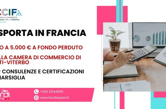 Con un voucher di 5.000 € le aziende laziali possono sviluppare un’attività in Francia