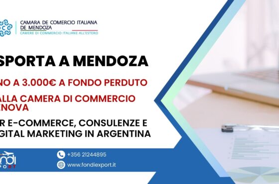 Un finanziamento a fondo perduto di 3.000 € è disponibile per le imprese genovesi per E-commerce, Digital Marketing e Consulenze in Argentina