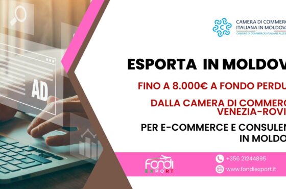 E-commerce e Consulenze a Chişinău con il finanziamento a fondo perduto di 8.000€ della Camera di Commercio Venezia-Rovigo