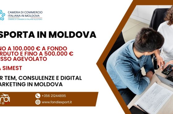 Finanziamento agevolato di 500.000 € alle imprese italiane per TEM, Consulenze e Digital Marketing a Chişinău