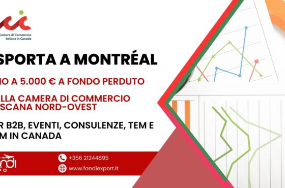 Le imprese toscane possono usufruire di un finanziamento a fondo perduto fino a 5.000 € per finanziamento a fondo perduto a Montréal