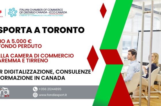 Un finanziamento a fondo perduto di 5.000 € è concesso alle imprese toscane per Digitalizzazione, Consulenze e Formazione a Toronto