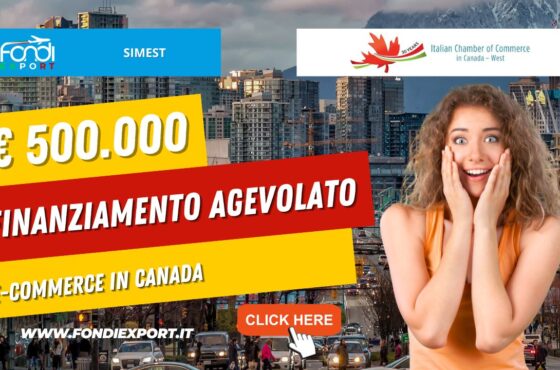 E-Commerce a Vancouver con il finanziamento agevolato di 500.000 € della SIMEST