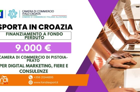 Fino a 6.000 € (imprese) 9.000 € (consorzi, società consortili e cooperative) di finanziamento a fondo perduto alle MPMI, Consorzi toscane per fare business in Croazia