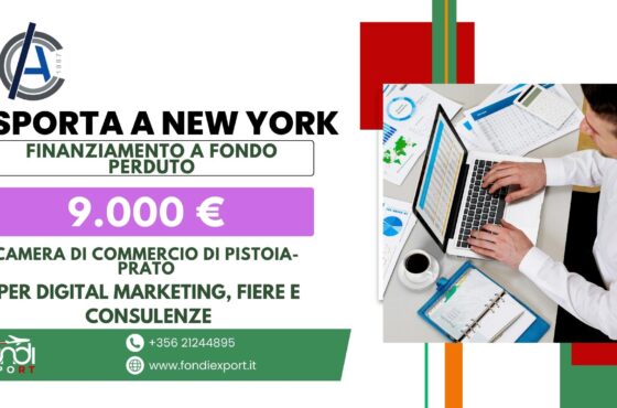 Finanziamento a fondo perduto di 6.000 € (imprese) 9.000 € (consorzi, società consortili e cooperative) alle imprese toscane per Analisi e orientamento, marketing, B2B, e-commerce, digital marketing, fiere ed eventi negli Stati Uniti