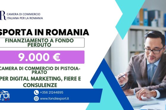 Le imprese toscane possono usufruire di un finanziamento a fondo perduto con importo massimo di 6.000 € (imprese) 9.000 € (consorzi, società consortili e cooperative) per sviluppare il proprio business in Romania