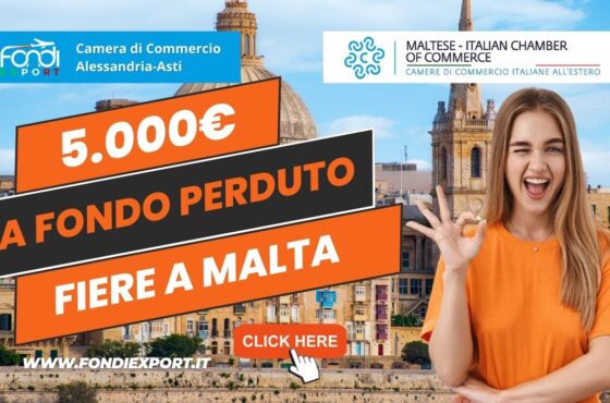 Partecipazione a eventi e fiere a Malta con il finanziamento a fondo perduto di 5.000 € della Camera di Commercio Alessandria-Asti