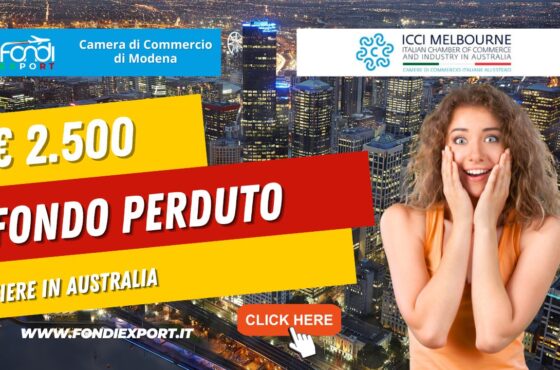 Australia, Melbourne: 2.500€ di finanziamento a fondo perduto dalla Camera di Commercio di Modena per l’export per fiere