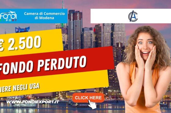 2.500€ di finanziamento a fondo perduto per l’export negli Stati Uniti, a New York, dalla Camera di Commercio di Modena per fiere