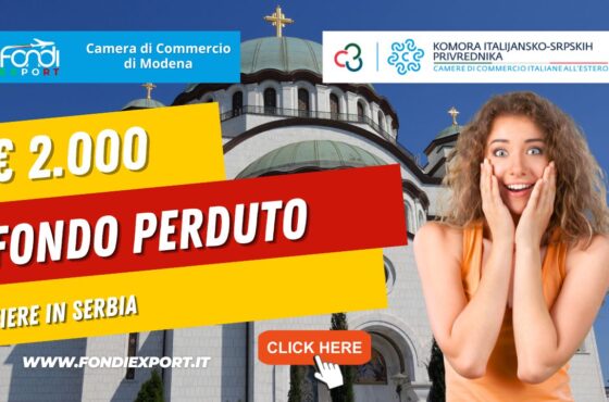 Serbia: 2.000€ di finanziamento a fondo perduto dalla Camera di Commercio di Modena per partecipare a fiere