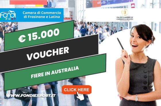 La Camera di Commercio Frosinone Latina promuove l’export in Australia a Sydney con 15.000€ sottoforma di voucher per partecipare a fiere