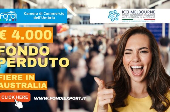 4.000 euro finanziamento a fondo perduto per fiere in Australia a Melbourne
