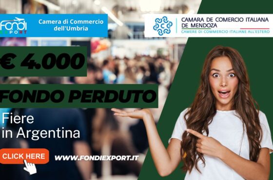 4.000 euro finanziamento a fondo perduto per fiere in Argentina a Mendoza