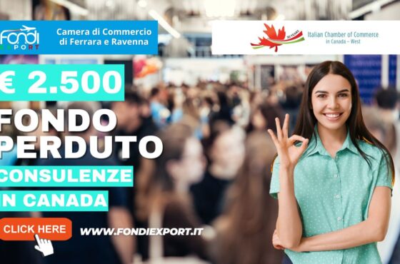 Partecipa all’acquisto di servizi di consulenza export,Temporary Export Manager/ Digital Export Manager, analisi dei mercati, promozione dei prodotti, B2B, eventi promozionali in Canada a Vancouver con 2.500 euro a fondo perduto: spingi l’export della tua azienda