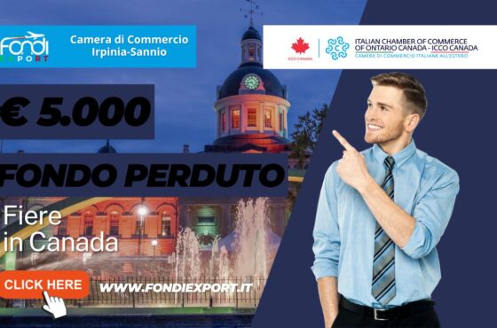 5.000 euro finanziamento a fondo perduto per fiere, B2B, eventi promozionali in Canada a Toronto: il bando della Camera di Commercio Irpinia Sannio