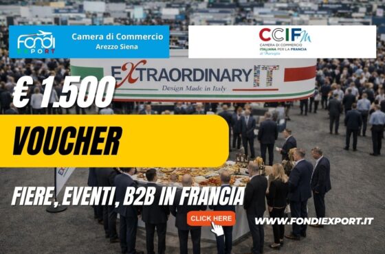 €1.500 per Fiere, Eventi, B2B con la Camera di Commercio Italiana per la Francia di Marsiglia