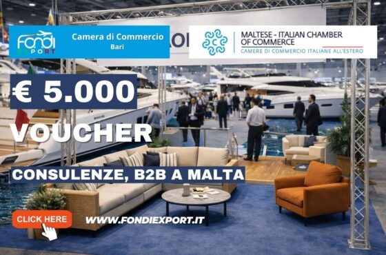 Espansione a Malta senza rischi: sblocca il finanziamento a fondo perduto di €5.000 garantito dalla Camera di Commercio di Bari