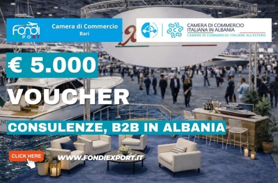 Successo garantito in Albania: usa il finanziamento a fondo perduto di €5.000 della Camera di Commercio di Bari per la tua impresa nel 2026