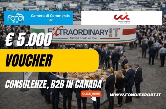 Obiettivo mercato canadese: come ottenere il finanziamento a fondo perduto di €5.000 della Camera di Commercio di Bari prima che finisca