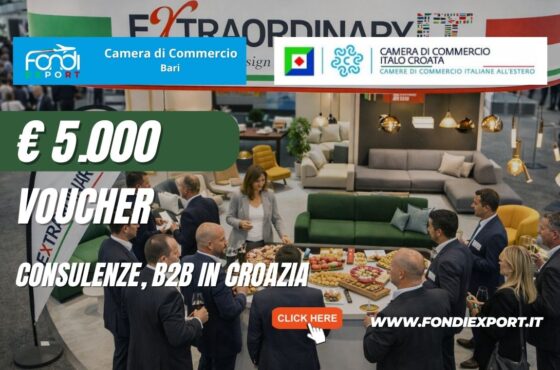 Finanzia la tua crescita nel mercato croato: la Camera di Commercio di Bari mette a disposizione finanziamento a fondo perduto di €5.000
