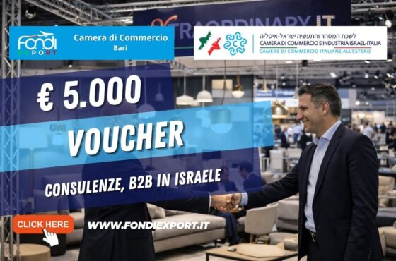 Il tuo business in Israele non può aspettare: richiedi il finanziamento a fondo perduto di €5.000 della Camera di Commercio di Bari