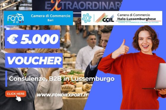 Successo garantito in Lussemburgo: usa il finanziamento a fondo perduto di €5.000 della Camera di Commercio di Bari per la tua impresa nel 2026
