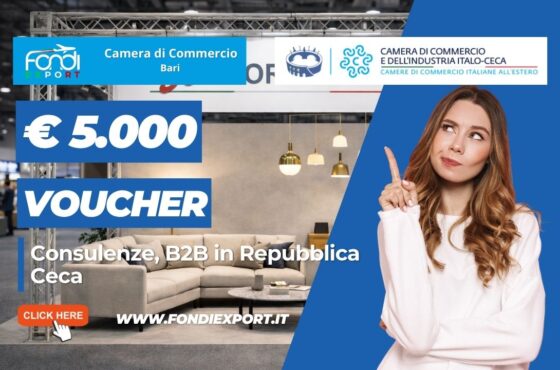 €5.000 pronti all’uso: come usare i fondi della Camera di Commercio di Bari per Consulenze, B2B della Camera di Commercio dell’Industria Italo-Ceca nel 2026