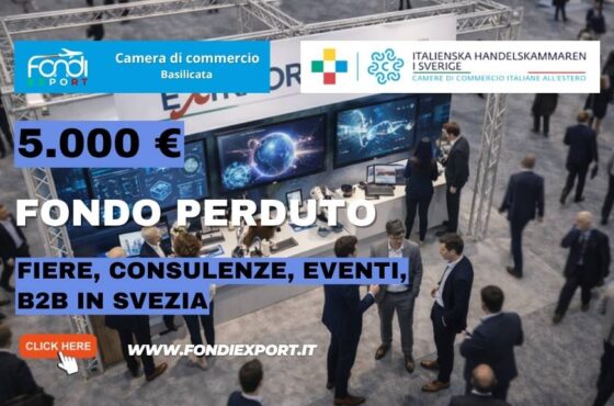 voucher di 5.000 euro per le imprese della regione Basilicata che esportano in Svezia
