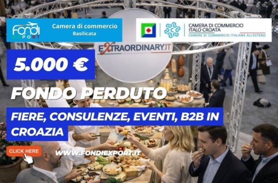 Fiere, Consulenze, Eventi, B2B in Croazia: voucher di 5.000 euro dalla Camera di Commercio della Basilicata