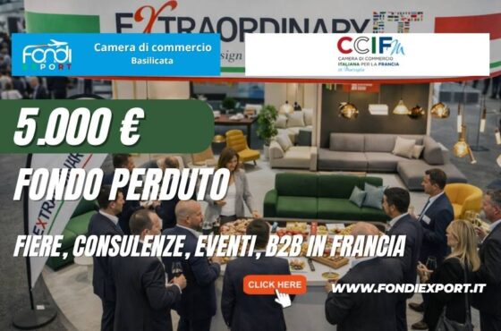 Ottieni 5.000 euro e porta la tua impresa a Fiere, Consulenze, Eventi, B2B in Francia