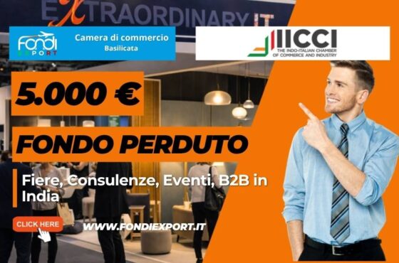 Fiere, Consulenze, Eventi, B2B in India 2026: richiedi 5.000 euro prima del 31/12/2026