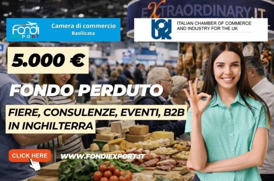 voucher di 5.000 euro per Fiere, Consulenze, Eventi, B2B in Inghilterra: il bando della Camera di Commercio della Basilicata