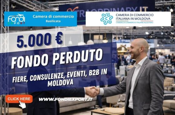 Ci sono contributi per Fiere, Consulenze, Eventi, B2B in Moldova? Sì: 5.000 euro dalla Camera di Commercio della Basilicata