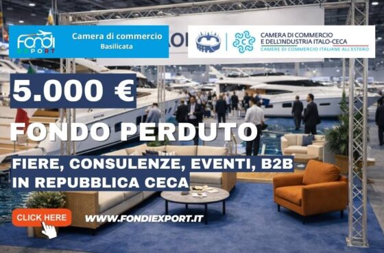 voucher di 5.000 euro per Fiere, Consulenze, Eventi, B2B in Repubblica Ceca: il bando della Camera di Commercio della Basilicata
