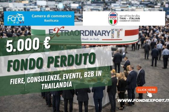 Bando Fiere, Consulenze, Eventi, B2B in Thailandia: voucher di 5.000 euro per le imprese della regione Basilicata