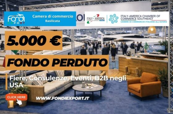 Chi finanzia Fiere, Consulenze, Eventi, B2B negli USA a Miami? La Camera di Commercio della Basilicata con 5.000 euro