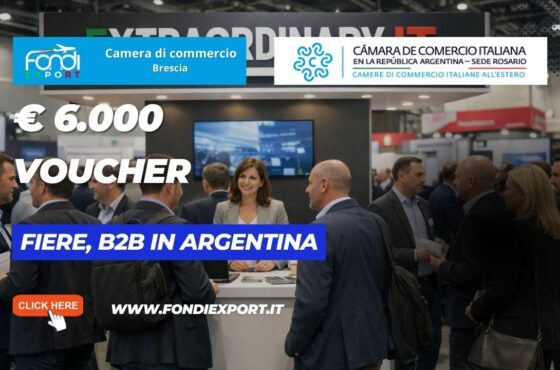 €6.000 pronti all’uso: come la Camera di Commercio di Brescia finanzia Fiere ed Eventi, Analisi di Mercato, B2B Ricerca Partners con la Camera di Commercio Italiana in Argentina di Rosario nel 2026