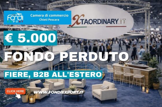 Internazionalizzazione 2026: fino a 5.000 € a fondo perduto per fiere estere con la Camera di Commercio Chieti Pescara