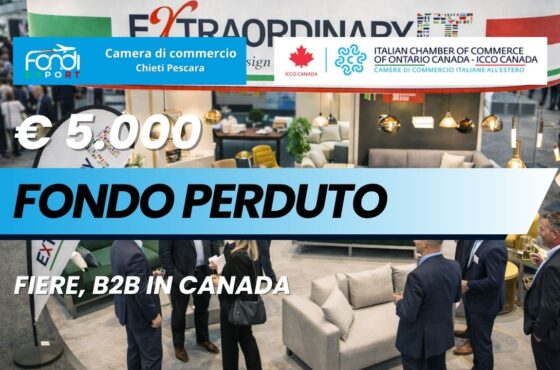 Strategia vincente nel mercato canadese: finanziamento a fondo perduto di €5.000 e supporto della Camera di Commercio Italiana dell’Ontario ICCO Canada