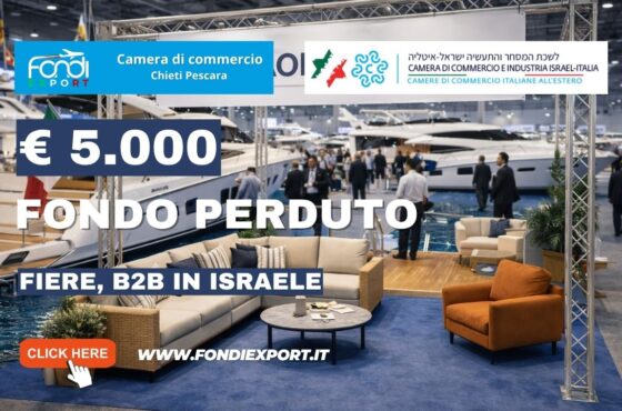 Fiere, B2B 2026: scala il mercato israeliano con i fondi della Camera di Commercio di Chieti Pescara di €5.000