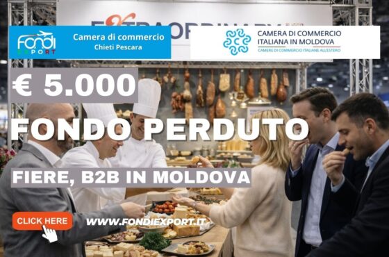 Il tuo business in Moldavia non può aspettare: richiedi il finanziamento a fondo perduto di €5.000 della Camera di Commercio di Chieti Pescara