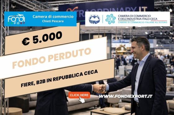 Finanziamento a fondo perduto di €5.000 “Chiavi in mano”: la tua strategia vincente in Repubblica Ceca con Camera di Commercio di Chieti Pescara