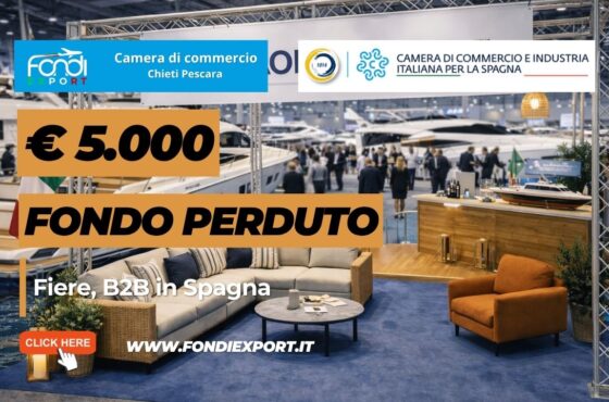Finanziamento a fondo perduto di €5.000 per l’export in Spagna a Barcellona: bando della Camera di Commercio di Chieti Pescara per Fiere, B2B