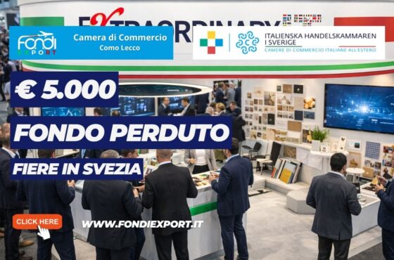 Export In Svezia: ottieni €5.000 per Fiere