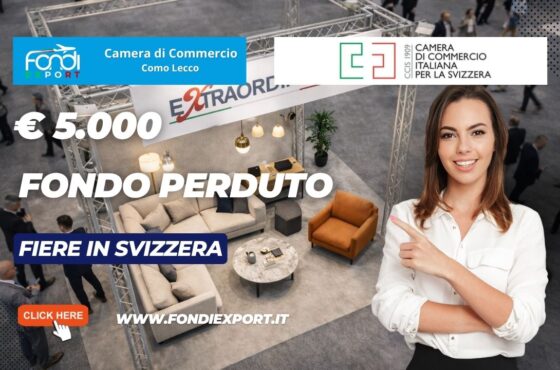 Finanziamento a fondo perduto di €5.000 per internazionalizzazione in Svizzera: il bando Camera di Commercio Como Lecco che cercavi nel 2026