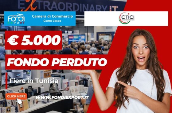 Export in Tunisia: ottieni €5.000 per Fiere